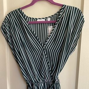 Striped Faux Wrap Top